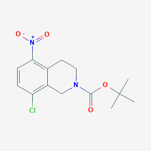 molecular formula C14H17ClN2O4 B13517969 Tert-butyl8-chloro-5-nitro-1,2,3,4-tetrahydroisoquinoline-2-carboxylate 