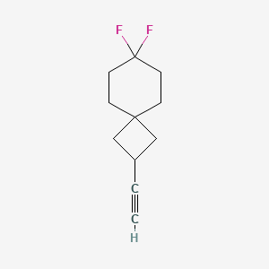 molecular formula C11H14F2 B13517975 2-Ethynyl-7,7-difluorospiro[3.5]nonane 