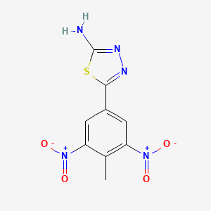 molecular formula C9H7N5O4S B1351801 5-(4-Methyl-3,5-dinitrophenyl)-1,3,4-thiadiazol-2-amine CAS No. 881041-13-0