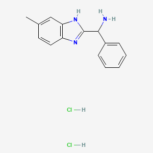 molecular formula C15H17Cl2N3 B13518038 1-(5-methyl-1H-1,3-benzodiazol-2-yl)-1-phenylmethanamine dihydrochloride 