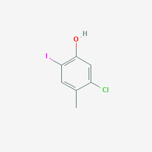 molecular formula C7H6ClIO B13518059 5-Chloro-2-iodo-4-methylphenol 