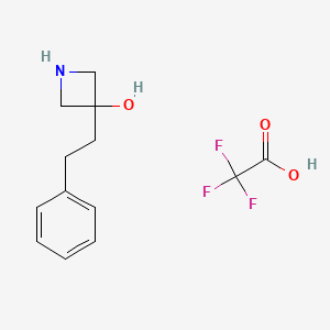 molecular formula C13H16F3NO3 B13518062 3-(2-Phenylethyl)azetidin-3-ol, trifluoroacetic acid 