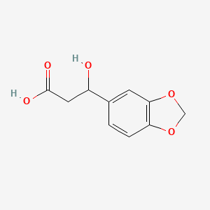 molecular formula C10H10O5 B13518095 3-(1,3-Dioxaindan-5-yl)-3-hydroxypropanoic acid 