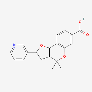 4,4-Dimethyl-2-pyridin-3-yl-2,3,3a,9b-tetrahydrofuro[3,2-c]chromene-7-carboxylic acid