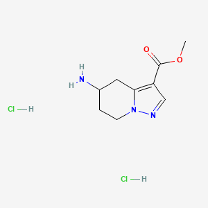 molecular formula C9H15Cl2N3O2 B13518169 methyl5-amino-4H,5H,6H,7H-pyrazolo[1,5-a]pyridine-3-carboxylatedihydrochloride 