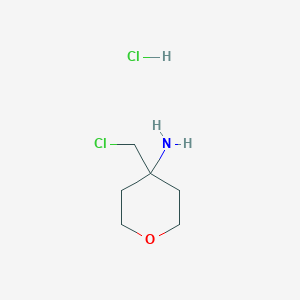 molecular formula C6H13Cl2NO B13518203 4-(Chloromethyl)oxan-4-amine hydrochloride 