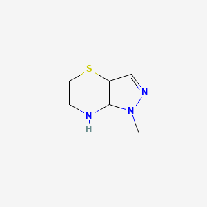 molecular formula C6H9N3S B13518229 1-methyl-1H,5H,6H,7H-pyrazolo[4,3-b][1,4]thiazine 