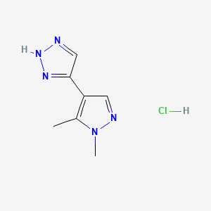 molecular formula C7H10ClN5 B13518252 4-(1,5-dimethyl-1H-pyrazol-4-yl)-1H-1,2,3-triazole hydrochloride 