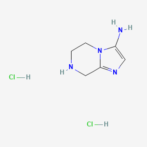 molecular formula C6H12Cl2N4 B13518264 5H,6H,7H,8H-imidazo[1,2-a]pyrazin-3-amine dihydrochloride 