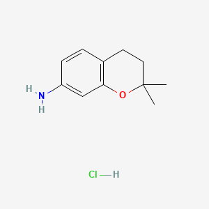 molecular formula C11H16ClNO B13518292 2,2-dimethyl-3,4-dihydro-2H-1-benzopyran-7-amine hydrochloride 