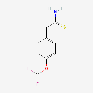 molecular formula C9H9F2NOS B13518309 2-(4-(Difluoromethoxy)phenyl)ethanethioamide 