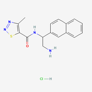 molecular formula C16H17ClN4OS B13518367 N-[2-amino-1-(naphthalen-2-yl)ethyl]-4-methyl-1,2,3-thiadiazole-5-carboxamide hydrochloride 