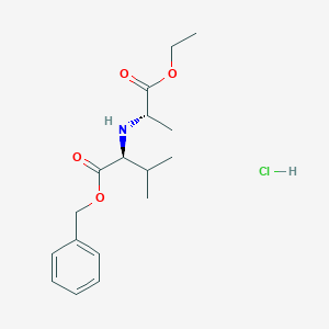 molecular formula C17H26ClNO4 B13518374 benzyl(2S)-2-{[(2S)-1-ethoxy-1-oxopropan-2-yl]amino}-3-methylbutanoatehydrochloride 