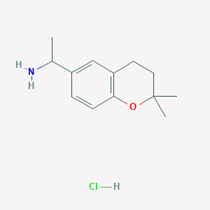 molecular formula C13H20ClNO B13518405 1-(2,2-Dimethyl-3,4-dihydrochromen-6-yl)ethanamine;hydrochloride 