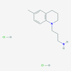 molecular formula C13H22Cl2N2 B13518412 3-(6-Methyl-1,2,3,4-tetrahydroquinolin-1-yl)propan-1-amine dihydrochloride 