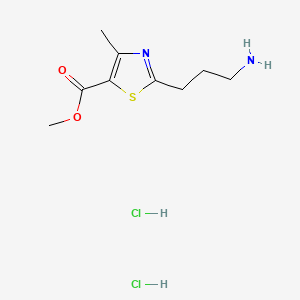 molecular formula C9H16Cl2N2O2S B13518439 Methyl2-(3-aminopropyl)-4-methyl-1,3-thiazole-5-carboxylatedihydrochloride 