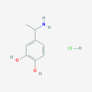 molecular formula C8H12ClNO2 B13518473 4-(1-Aminoethyl)benzene-1,2-diol hydrochloride 