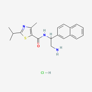 molecular formula C20H24ClN3OS B13518502 N-[2-amino-1-(naphthalen-2-yl)ethyl]-4-methyl-2-(propan-2-yl)-1,3-thiazole-5-carboxamide hydrochloride 