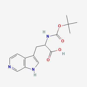 molecular formula C15H19N3O4 B13518523 2-{[(tert-butoxy)carbonyl]amino}-3-{1H-pyrrolo[2,3-c]pyridin-3-yl}propanoic acid 