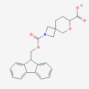 molecular formula C23H23NO5 B13518582 2-{[(9H-fluoren-9-yl)methoxy]carbonyl}-6-oxa-2-azaspiro[3.5]nonane-7-carboxylicacid 