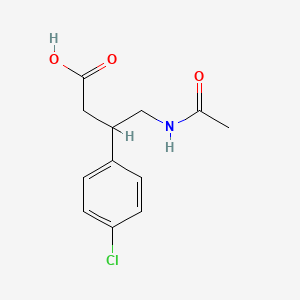 molecular formula C12H14ClNO3 B13518620 3-(4-Chlorophenyl)-4-acetamidobutanoic acid 