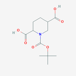 molecular formula C12H19NO6 B13518627 1-Boc-piperidine-2,5-dicarboxylic Acid 