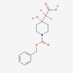 molecular formula C15H17F2NO5 B13518643 2-{1-[(Benzyloxy)carbonyl]-4-hydroxypiperidin-4-yl}-2,2-difluoroacetic acid 