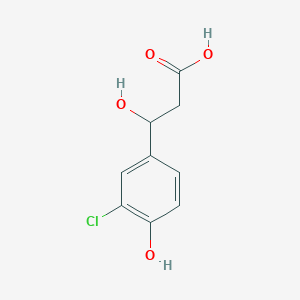 molecular formula C9H9ClO4 B13518650 3-(3-Chloro-4-hydroxyphenyl)-3-hydroxypropanoic acid 