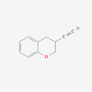 molecular formula C11H10O B13518662 3-ethynyl-3,4-dihydro-2H-1-benzopyran 