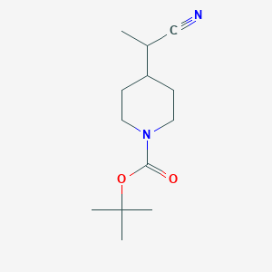 molecular formula C13H22N2O2 B13518713 Tert-butyl4-(1-cyanoethyl)piperidine-1-carboxylate 