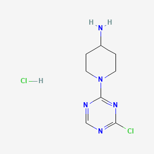 molecular formula C8H13Cl2N5 B13518779 1-(4-Chloro-1,3,5-triazin-2-yl)-4-piperidinamine hydrochloride 