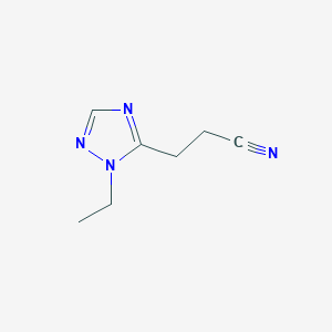 molecular formula C7H10N4 B13518787 3-(1-ethyl-1H-1,2,4-triazol-5-yl)propanenitrile 