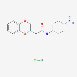 molecular formula C17H25ClN2O3 B13518803 N-(4-aminocyclohexyl)-2-(2,3-dihydro-1,4-benzodioxin-2-yl)-N-methylacetamide hydrochloride, Mixture of diastereomers 