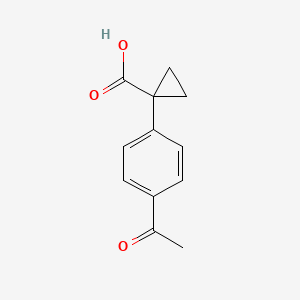 molecular formula C12H12O3 B13518947 1-(4-Acetylphenyl)cyclopropane-1-carboxylicacid 