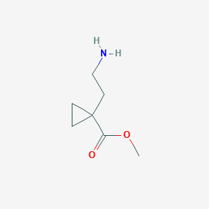 molecular formula C7H13NO2 B13518951 Methyl 1-(2-aminoethyl)cyclopropane-1-carboxylate 