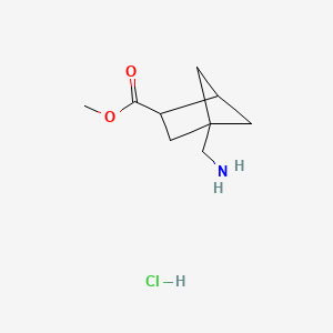 molecular formula C9H16ClNO2 B13518955 Methyl4-(aminomethyl)bicyclo[2.1.1]hexane-2-carboxylatehydrochloride 