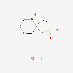 molecular formula C7H14ClNO3S B13518966 9-Oxa-2lambda6-thia-6-azaspiro[4.5]decane-2,2-dionehydrochloride 