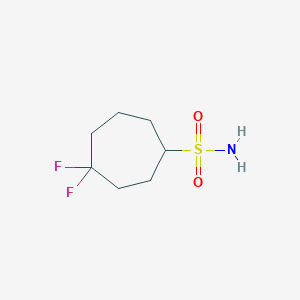 molecular formula C7H13F2NO2S B13518979 4,4-Difluorocycloheptane-1-sulfonamide 