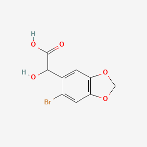 molecular formula C9H7BrO5 B13518986 2-(6-Bromobenzo[d][1,3]dioxol-5-yl)-2-hydroxyacetic Acid 