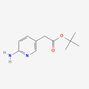 molecular formula C11H16N2O2 B13518992 Tert-butyl 2-(6-aminopyridin-3-yl)acetate 