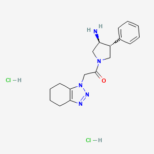 molecular formula C18H25Cl2N5O B13518994 1-[(3S,4R)-3-amino-4-phenylpyrrolidin-1-yl]-2-(4,5,6,7-tetrahydrobenzotriazol-1-yl)ethanone;dihydrochloride 