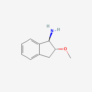 molecular formula C10H13NO B13519024 (1R,2R)-2-methoxyindan-1-amine 