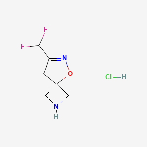 molecular formula C6H9ClF2N2O B13519055 7-(Difluoromethyl)-5-oxa-2,6-diazaspiro[3.4]oct-6-enehydrochloride 