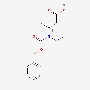 molecular formula C14H19NO4 B13519065 3-(((Benzyloxy)carbonyl)(ethyl)amino)butanoic acid 