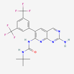 molecular formula C20H18F6N6O B13519067 1-{2-Amino-6-[3,5-bis(trifluoromethyl)phenyl]pyrido[2,3-d]pyrimidin-7-yl}-3-tert-butylurea 