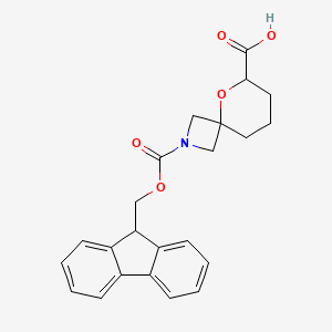 molecular formula C23H23NO5 B13519080 2-{[(9H-fluoren-9-yl)methoxy]carbonyl}-5-oxa-2-azaspiro[3.5]nonane-6-carboxylicacid 