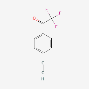 molecular formula C10H5F3O B13519116 1-(4-Ethynylphenyl)-2,2,2-trifluoroethan-1-one 