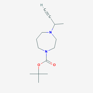 molecular formula C14H24N2O2 B13519118 Tert-butyl4-(but-3-yn-2-yl)-1,4-diazepane-1-carboxylate 