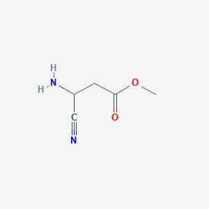 molecular formula C5H8N2O2 B13519125 Methyl 3-amino-3-cyanopropanoate 