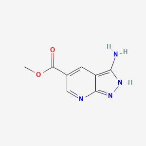 molecular formula C8H8N4O2 B13519141 Methyl 3-amino-1h-pyrazolo[3,4-b]pyridine-5-carboxylate CAS No. 1211592-53-8